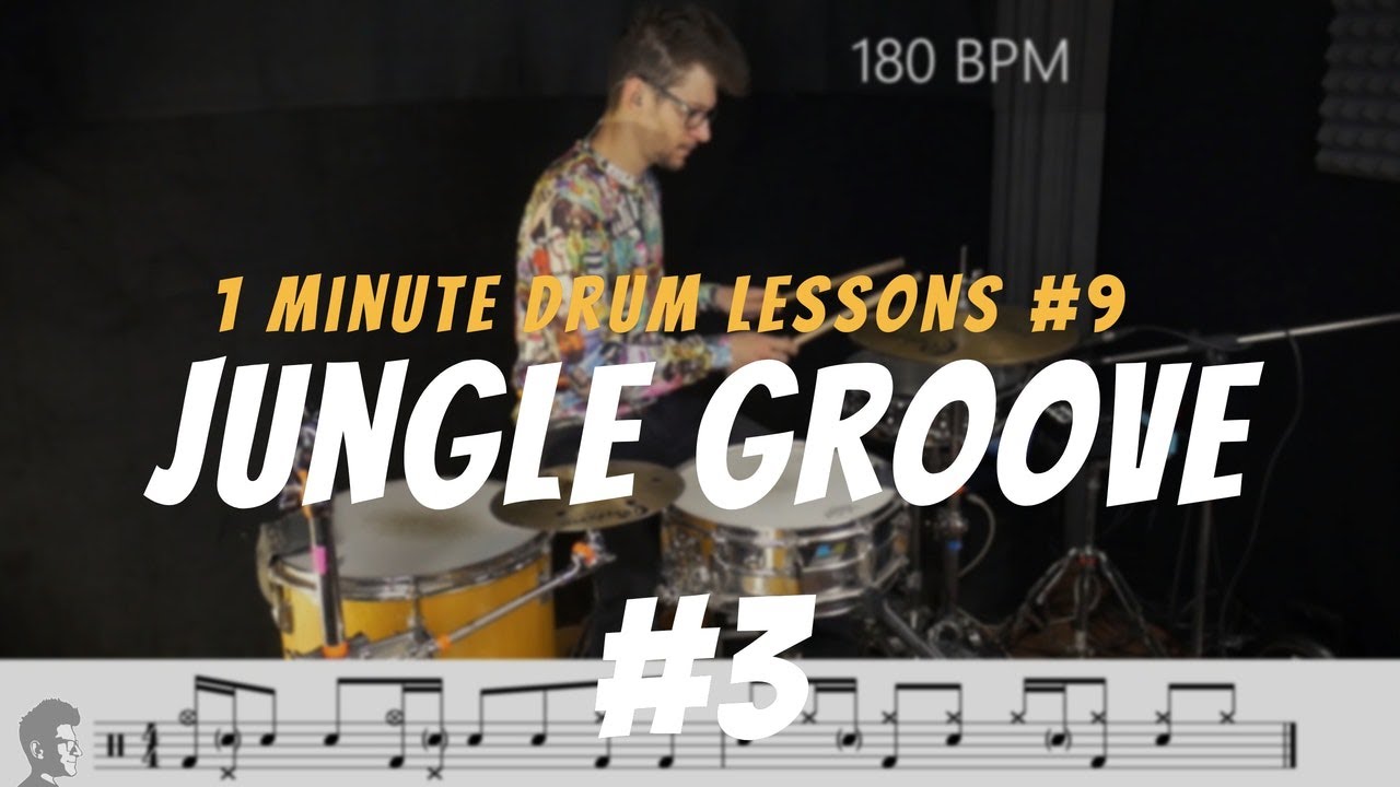 1 Minute Drum Lessons #9 jungle groove #3 // The Hybrid Drummer