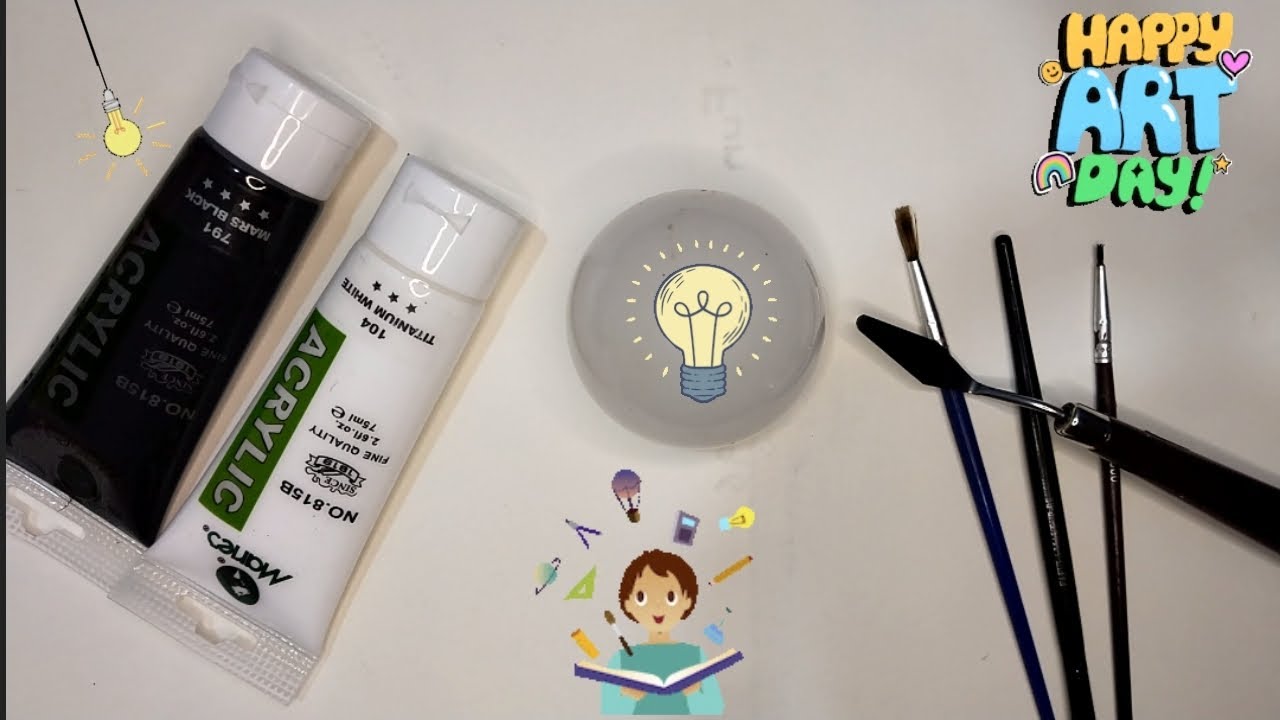 #Happy art day |simple&Easy art on 💡 bulb cover|Easy Art |