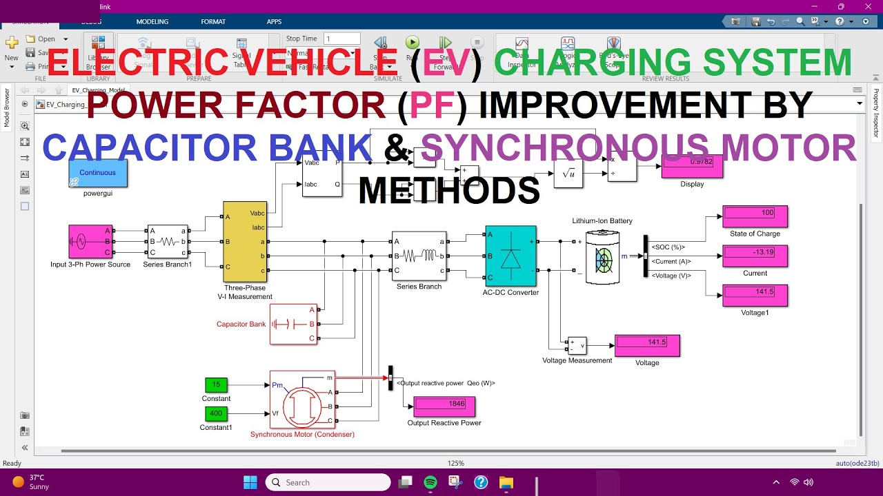 EV Charging System Power Factor Improvement by Capacitor Bank & Synchronous Motor Methods