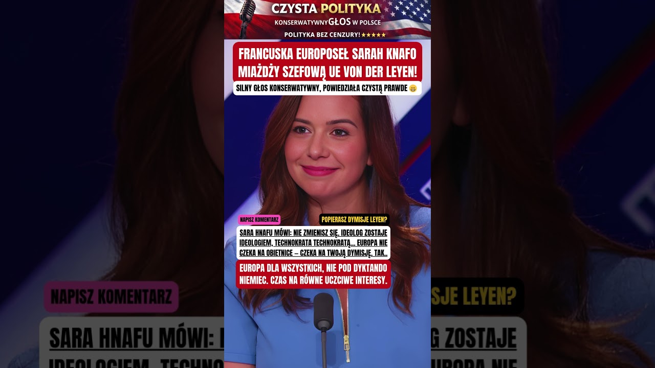 FRANCUSKA EUROPOSEŁ SARAH KNAFO MIAŻDŻY SZEFOWĄ UE VON DER LEYEN!