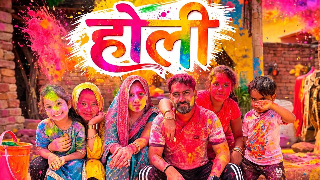 Holi Celebration With Family In Village | Rangon Wali Holi