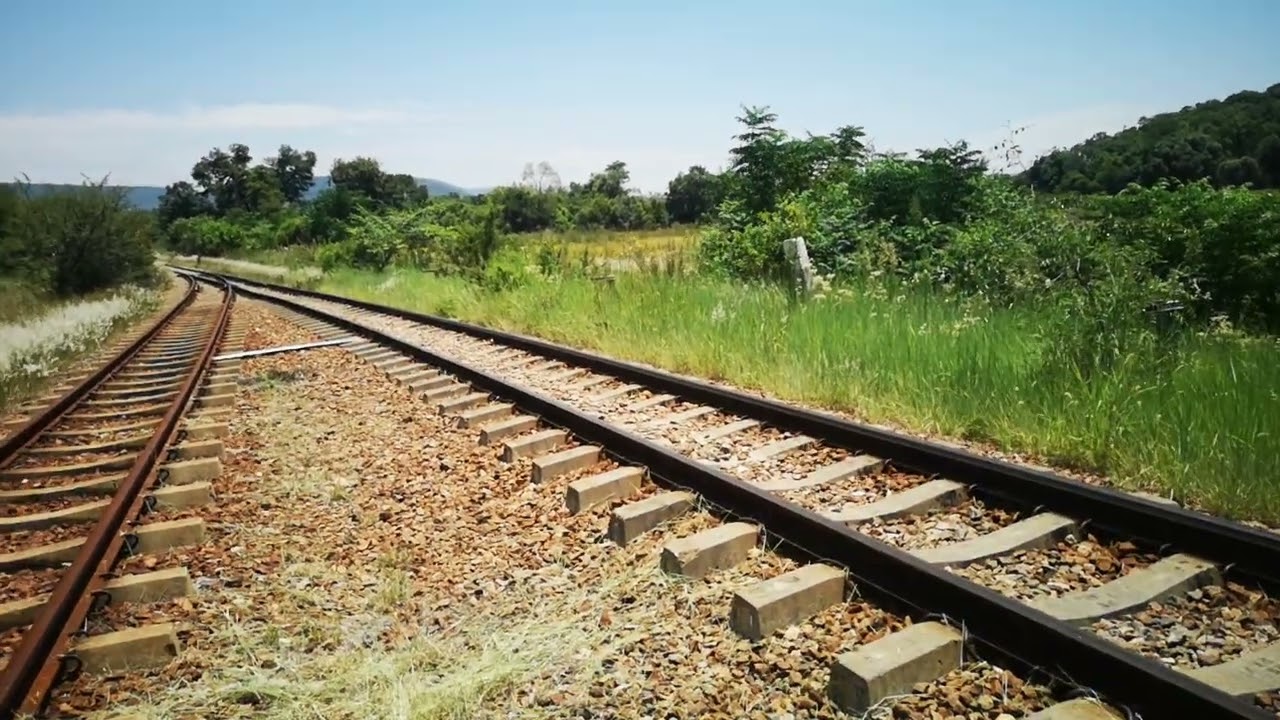 Class 34 diesel locos passing by 