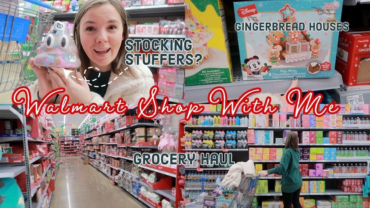 Walmart Shop With Me for Stocking Stuffers, Gingerbread Houses, BEST CROCKPOT EVER and Grocery Haul