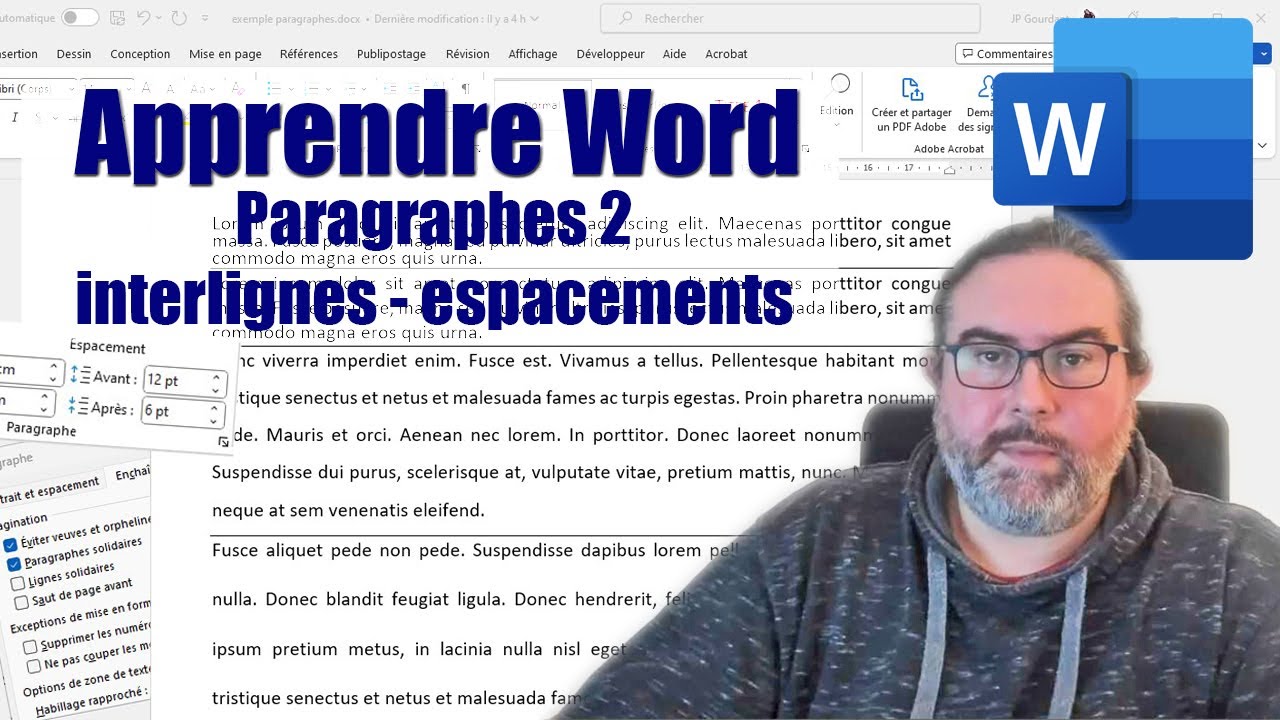 Tuto Word - Paragraphes P2 interlignes espacements