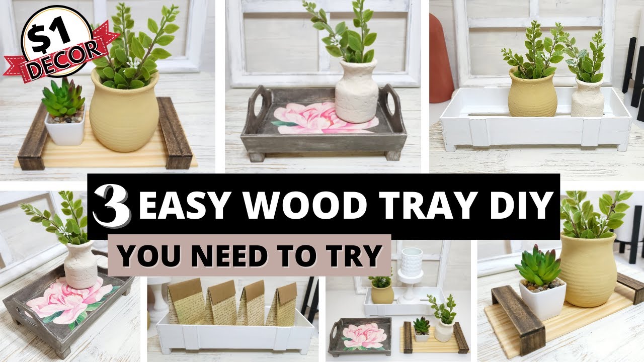 3 Easy Wood Tray DIY | Paint Stick DIY | Dollar Decor