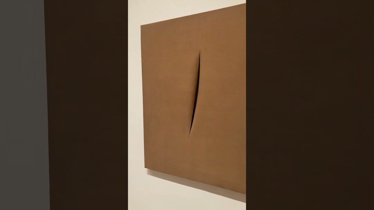 &ldquo;Concetto spaziale, Attesa&rdquo; by Lucio Fontana aims to give the fourth dimension to the canvas #art