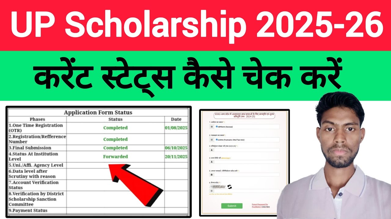 📢UP Scholarship Check status 2025-26