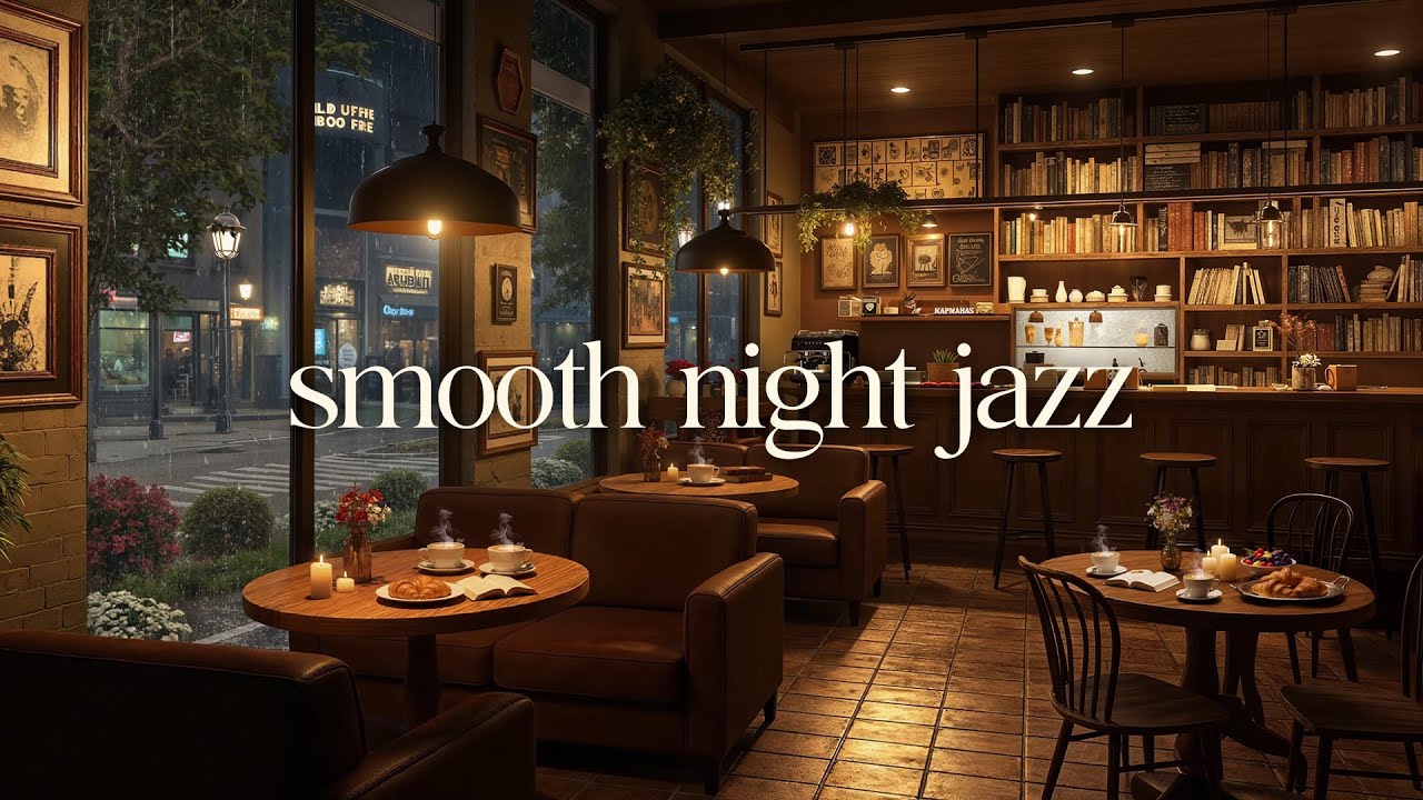 Smooth Night Jazz | Cozy Ambience in Coffee Shop & Relaxing Jazz Piano Music to Stay Focus