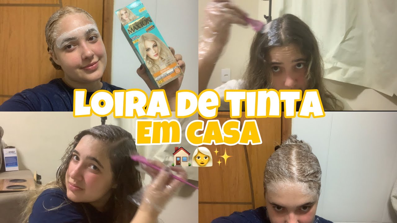 FICANDO LOIRA DE TINTA EM CASA | PINTEI MEU CABELO SOZINHA | LOIRA SEM DESCOLORIR 👩🏼✨