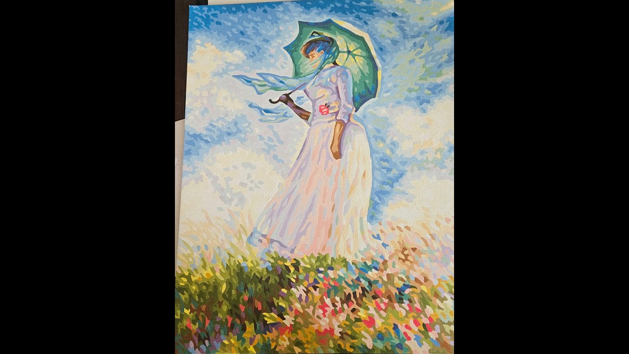 Bohemian Bontia & Flowers in Vase diamond painting review + paint by numbers Lady with the Parasol