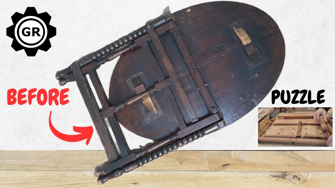 ANTIQUE Oval Foldable Side Table RESTORATION - Puzzle Game! | FURNITURE RESTORATION