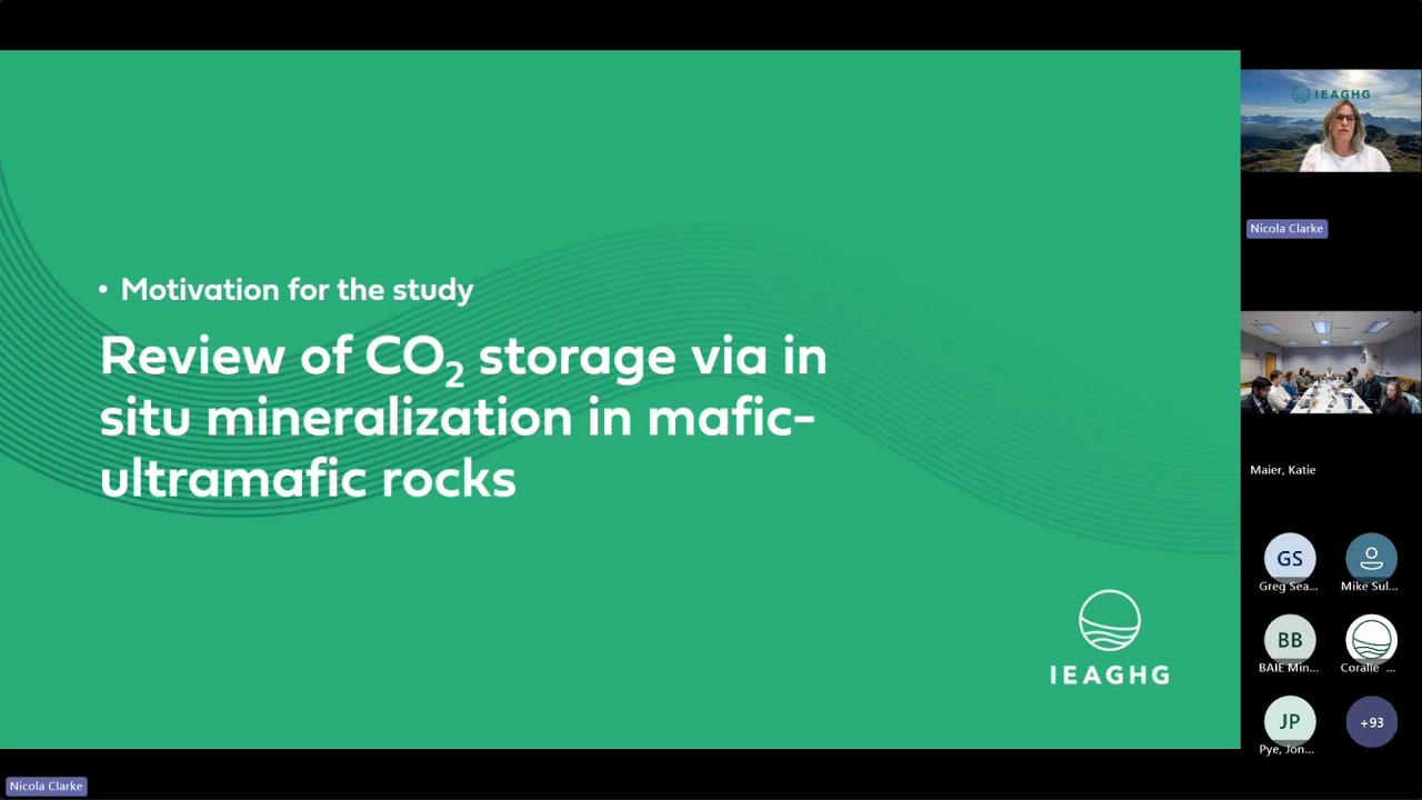 Webinar: Review of CO2 storage via in situ mineralisation in mafic ultramafic rocks