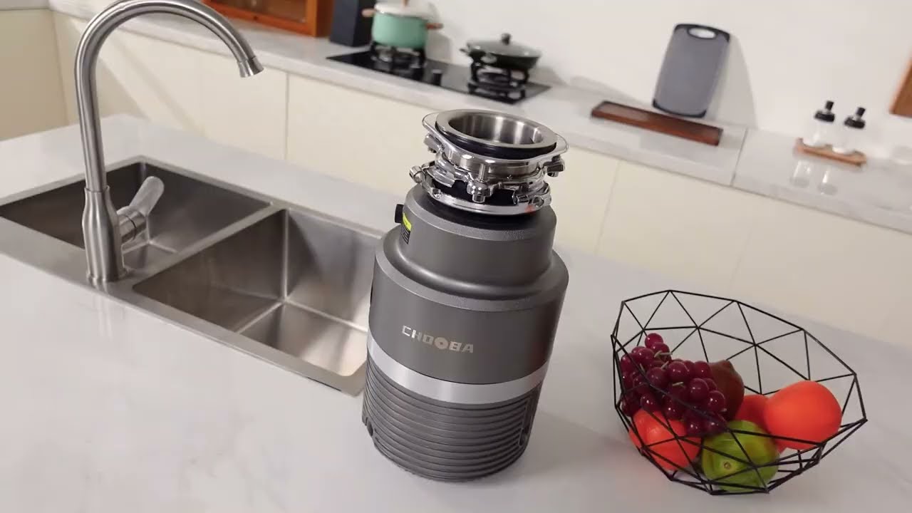 Chooba 1HP pro garbage disposal's grinding presentation.