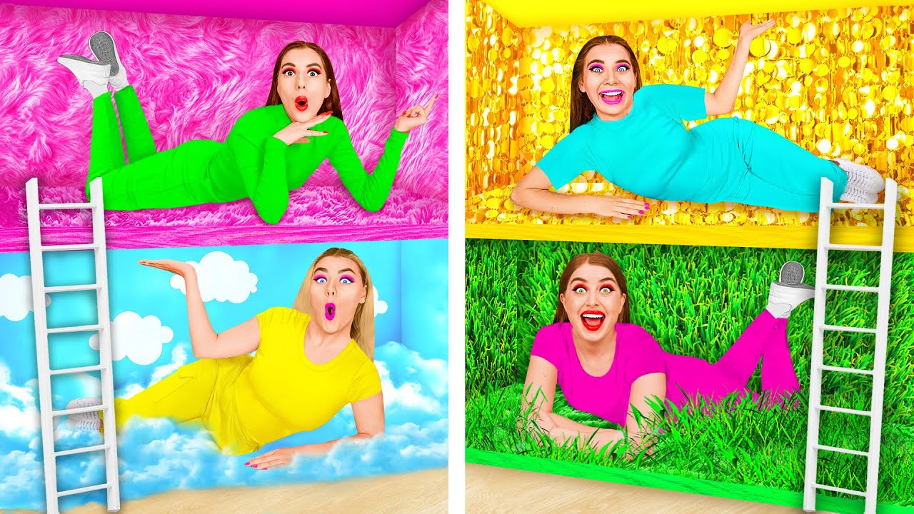 Postavíme Patrovou Postel Výzva Čtyř Barev | Zábavné Okamžiky BaRaDa Challenge