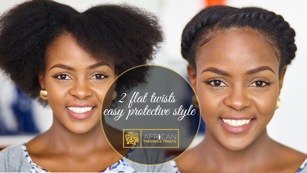 How to: 2 Flat Twists on Natural Hair | Protective Style
