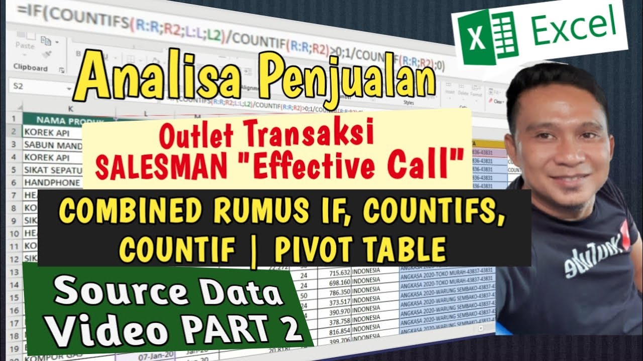 Laporan Penjualan - Hitung Transaksi Sales dan Outlet - Effective Call