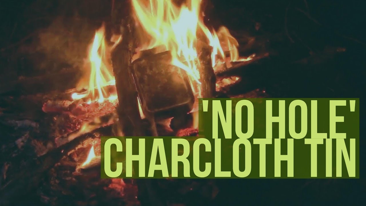 Bushcraft Firestarting 'No Hole' Char Cloth Tin