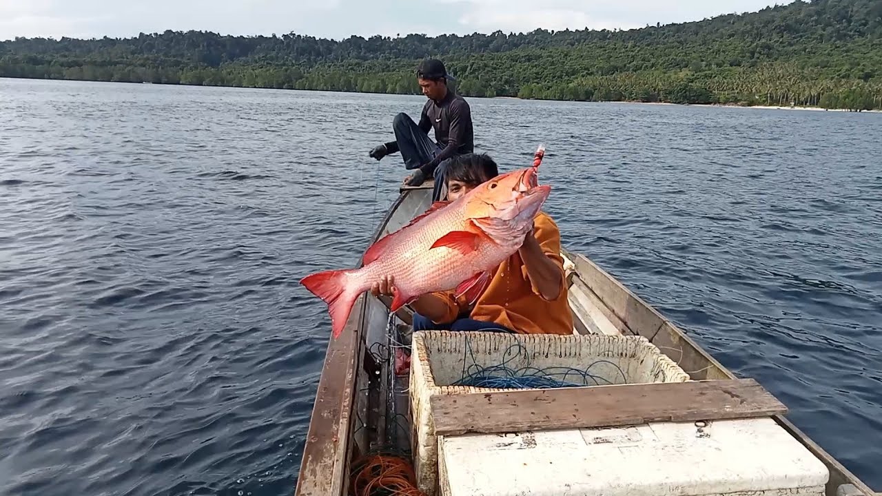 MERAWAI IKAN PINGGIRAN KEDALAMAN 50 METER || strike ikan merah