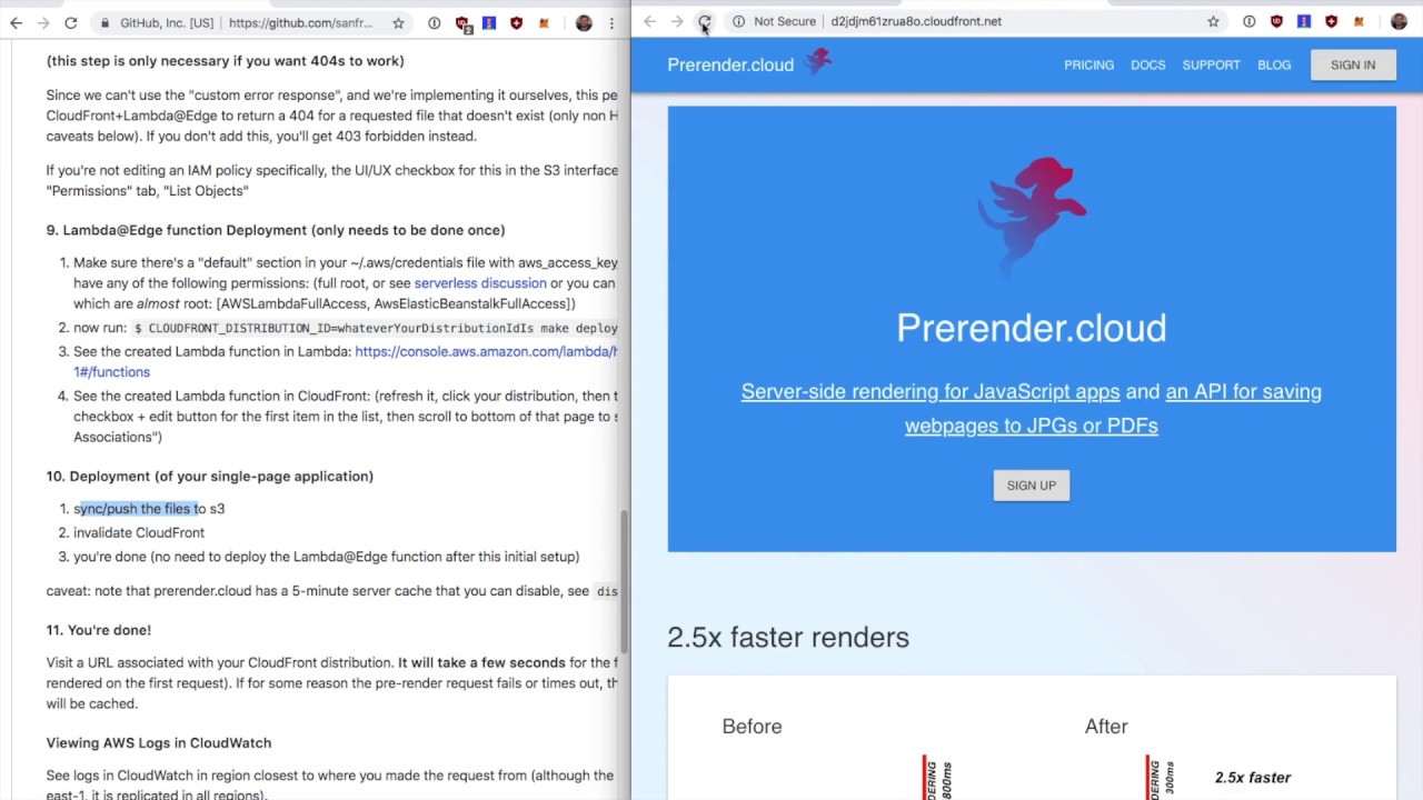 Prerender CloudFront using Lambda@Edge