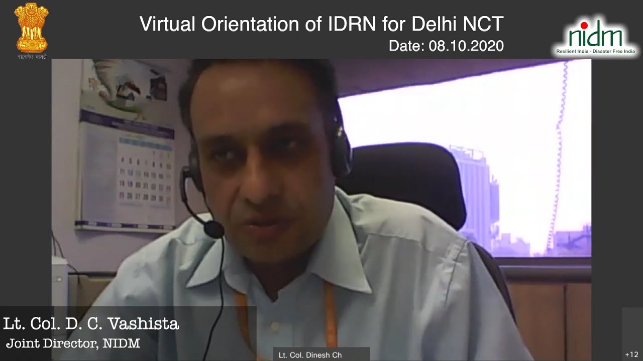 One day virtual orientation cum training programme of IDRN for NCT of DELHI | NIDM | MHA | {EDITED}