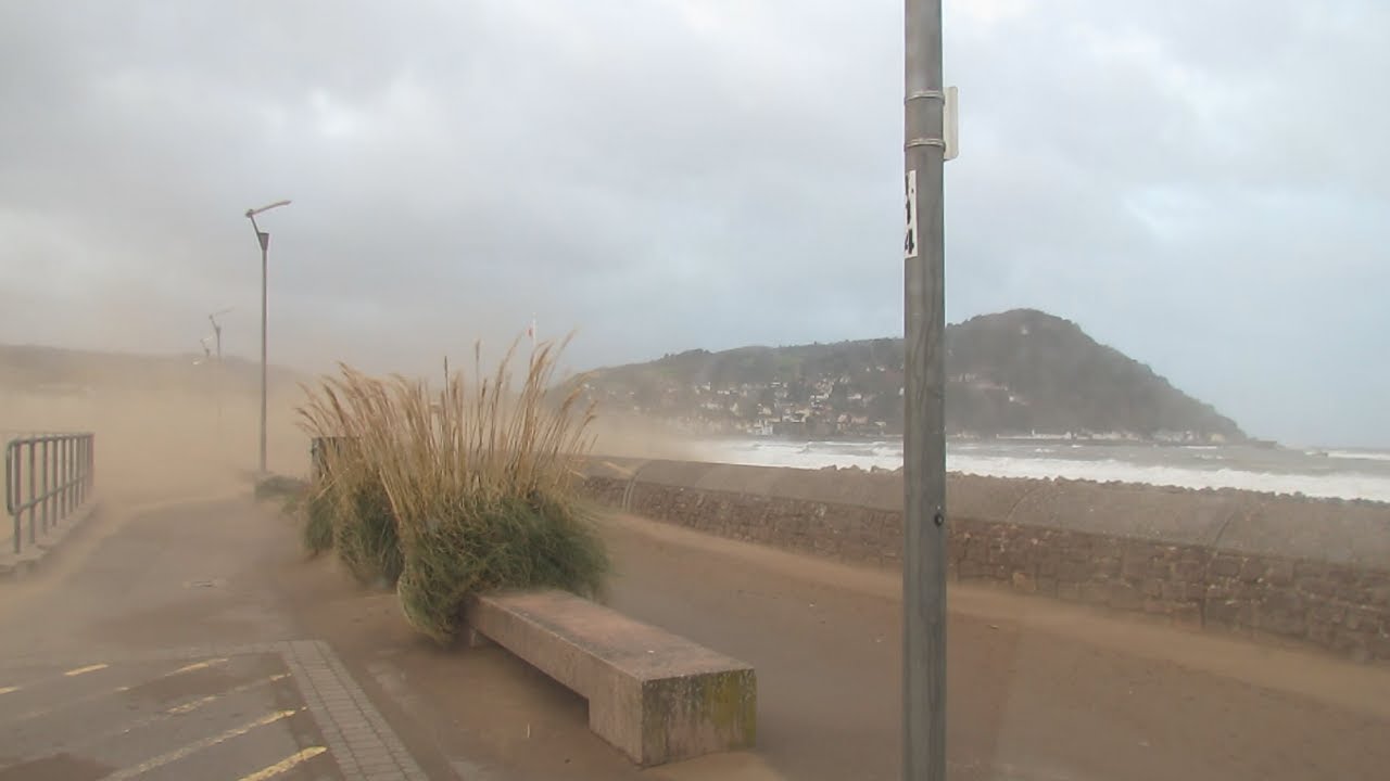 Storm Darragh 7th December Minehead Seafront Sand Blasting!