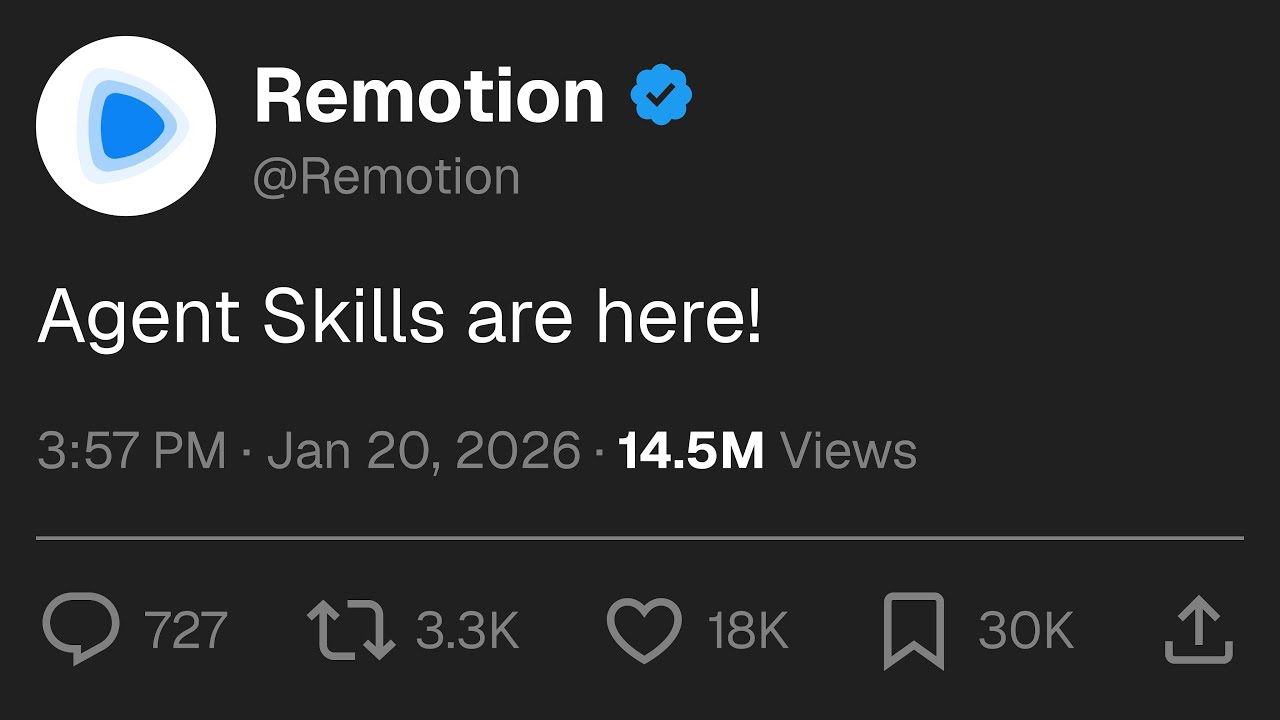 You can vibe code videos now... (Remotion Agent Skills)