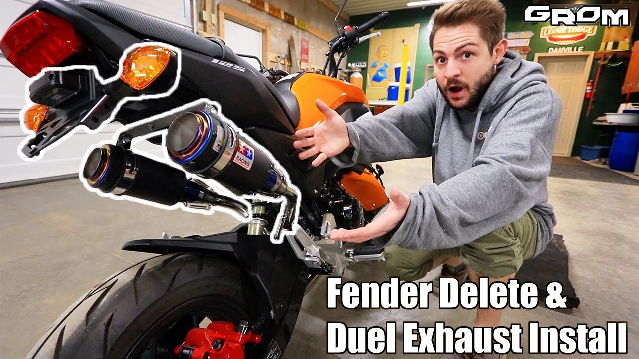 Honda Grom - Fender Delete Kit & Aodonly Dual Exhaust!! (SO LOUD)