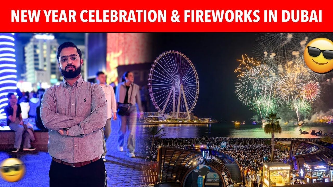 New Year Celebration & Fireworks in Dubai (Burj Khalifa, JBR Beach, Dubai Frame) | NYE Countdown