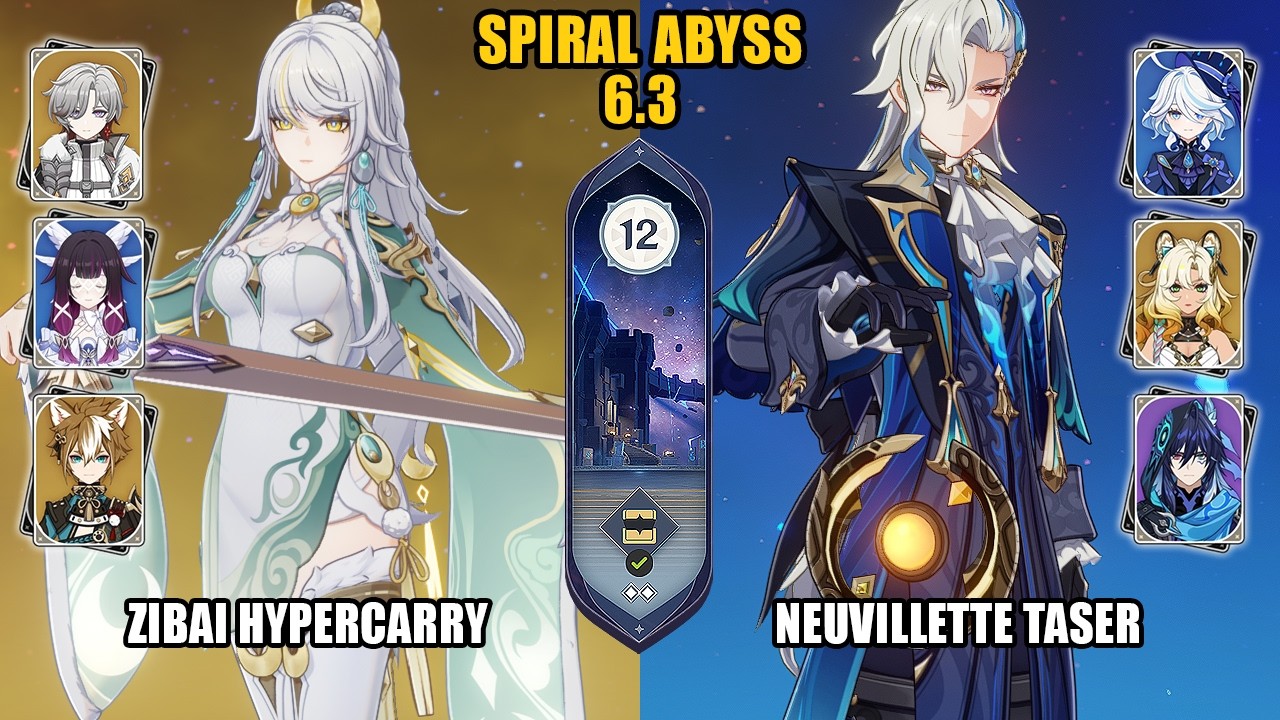 [Spiral Abyss 6.3] F2P Zibai Hypercarry & Neuvillette Taser |Luna IV| Genshin Impact