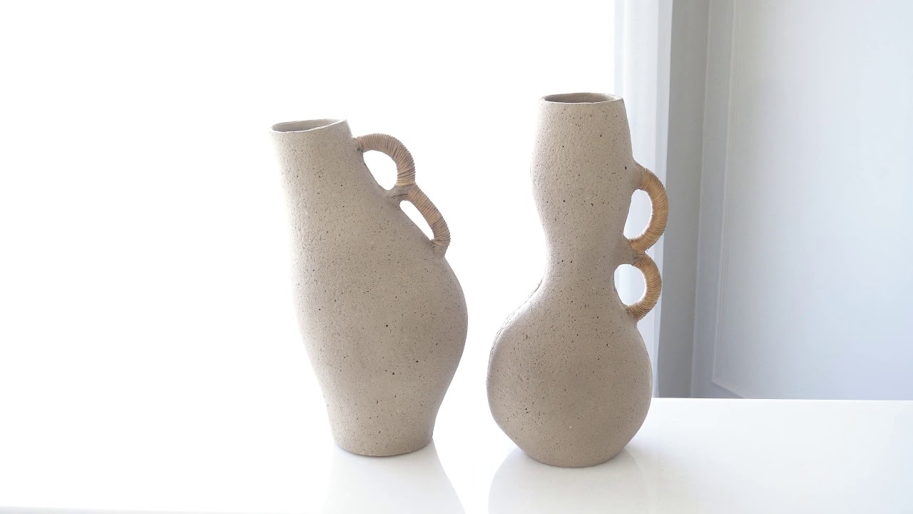 Hourglass Vase and Leaning Vase-Sandstone