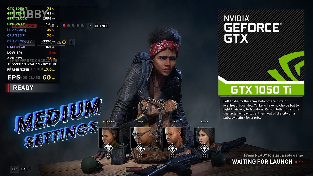 Gameplay World War Z | Settings Medium | GeForce GTX 1050 Ti 4GB + i7 7700HQ