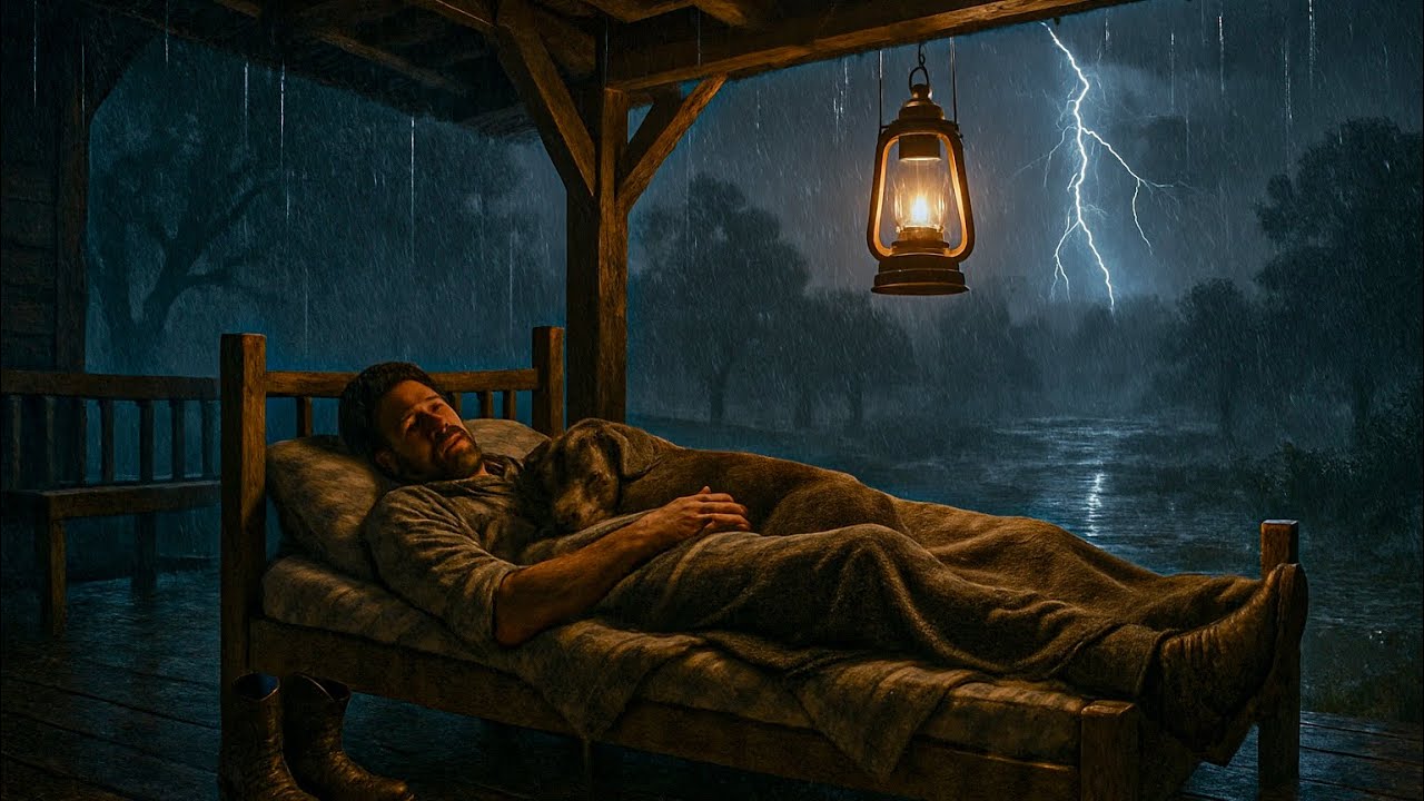 Arthur and His Dog Survive the Night Thunderstorm on the Porch|RDR2 ASMR 