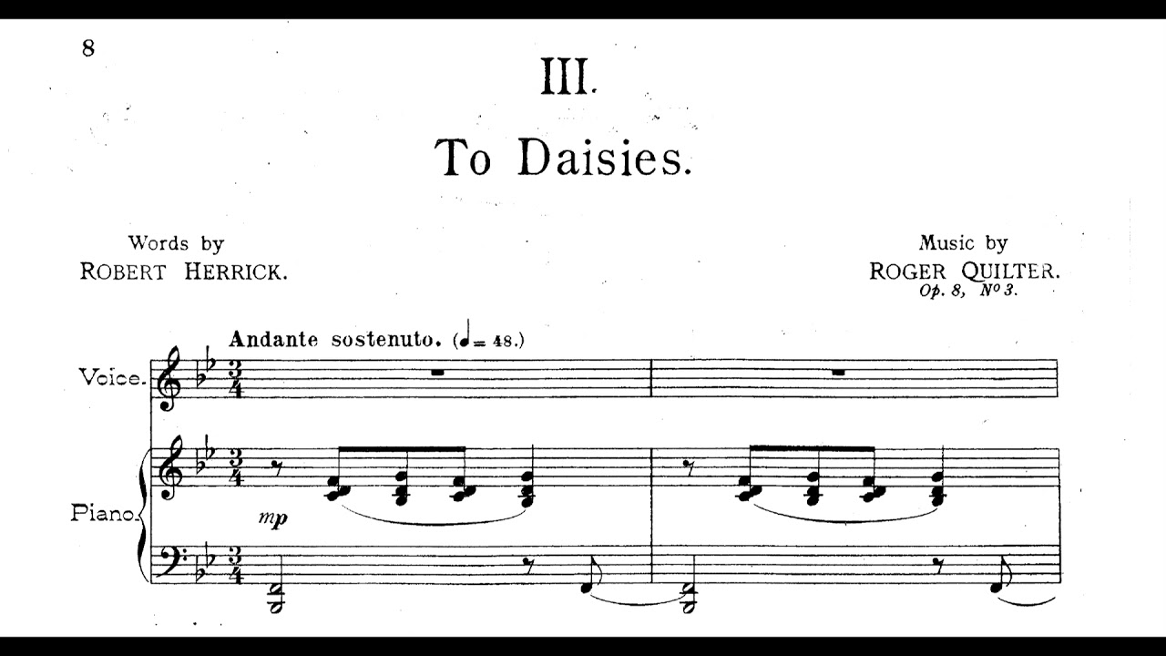 Roger Quilter - To Julia for Tenor and Piano, Op. 8 (1905) [Score-Video]