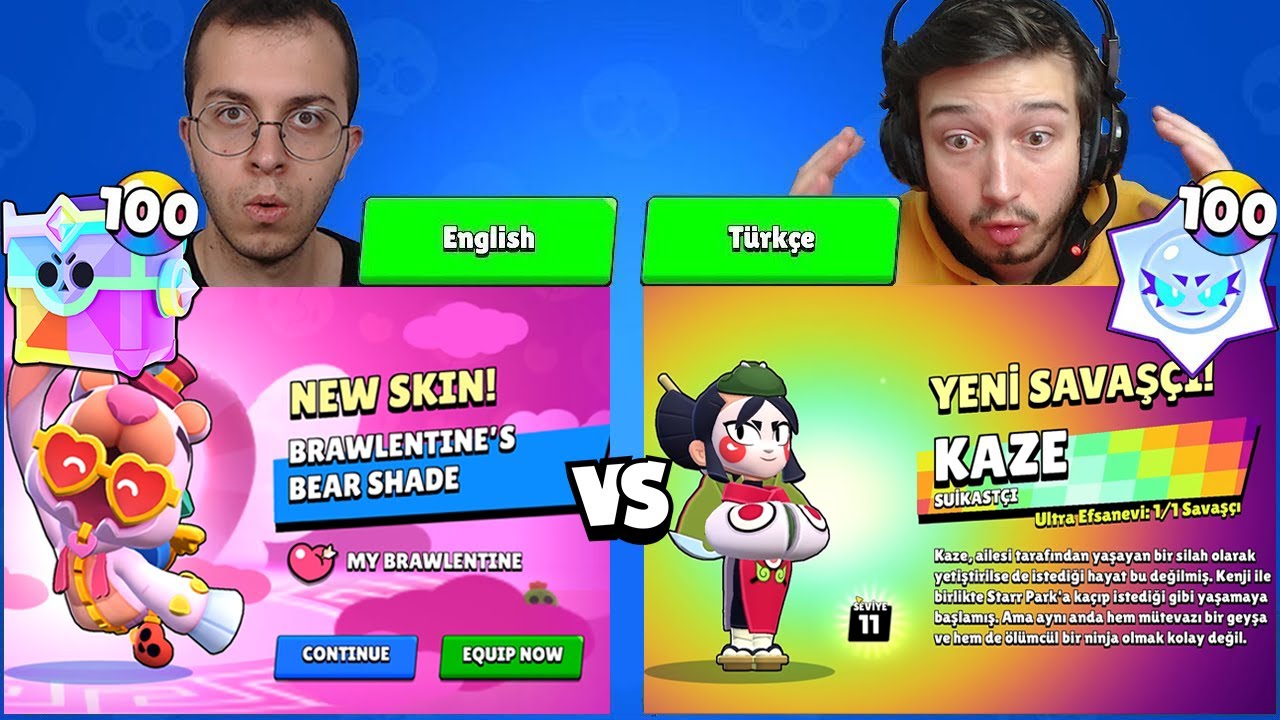 TÜRKÇE HESAP vs İNGİLİZCE HESAP ( 100 ULTRA KAOS HEDİYESİ ve ULTRA KUTU AÇTIK ) !!! - Brawl Stars