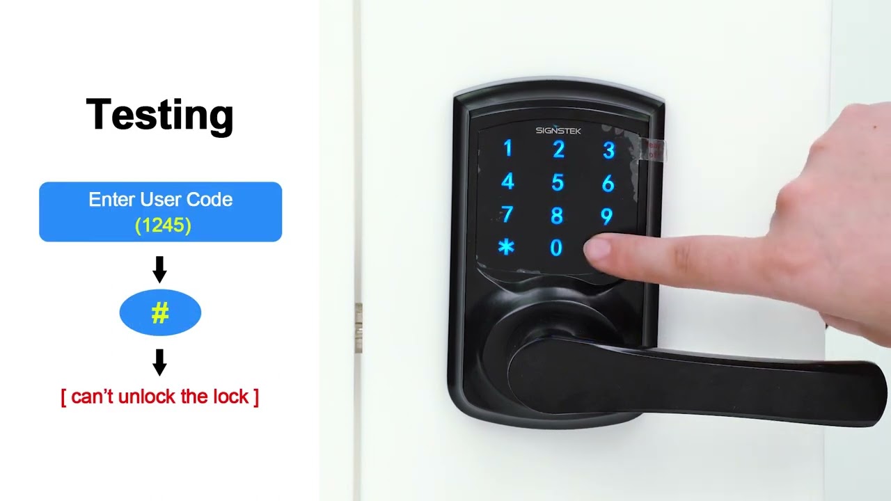 How to program Signstek ST-668 Plus Touchscreen Keypad Door Handle with Lock Key