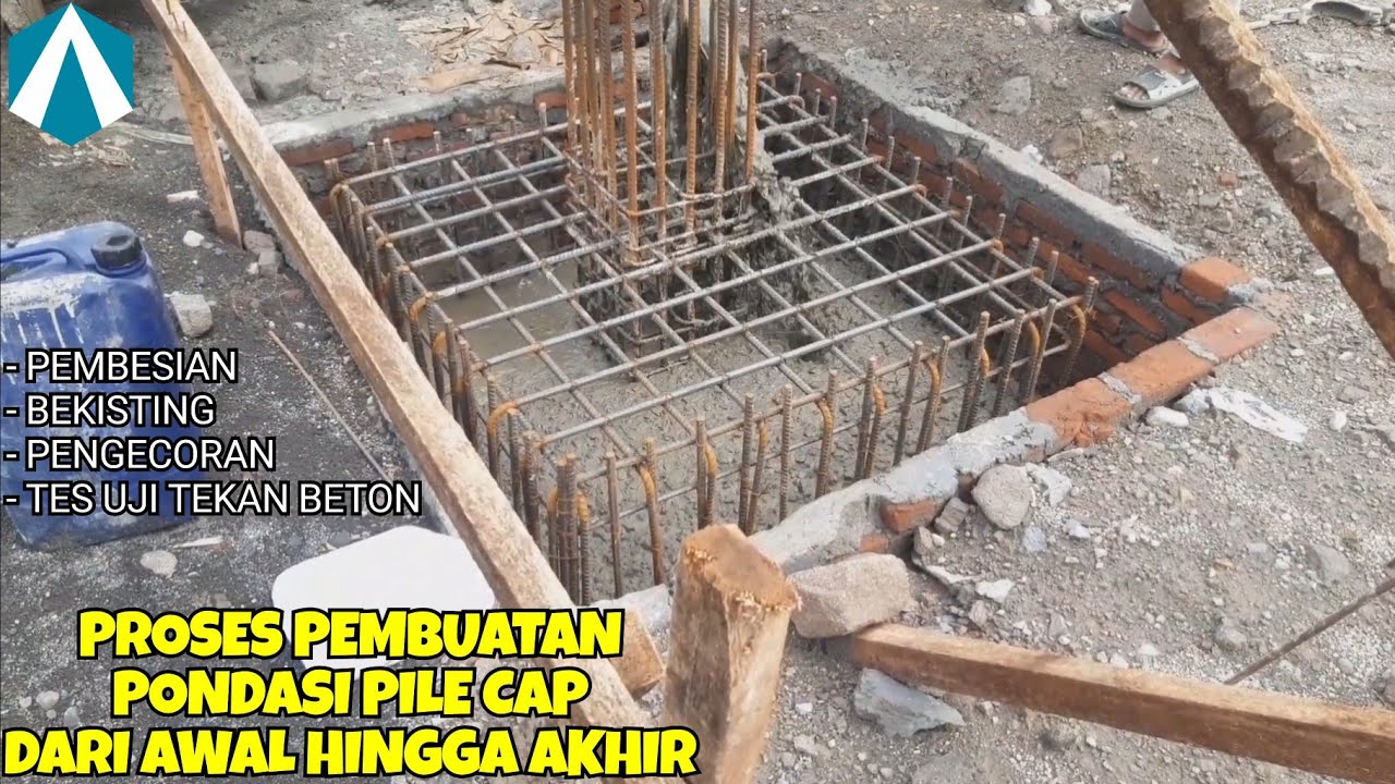 Proses pembuatan pondasi pile cap gedung lantai 5 dari awal hingga akhir