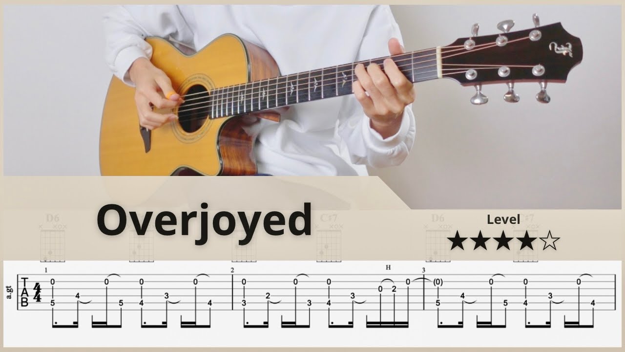 【TAB】Overjoyed - Stevie Wonder - FingerStyle Guitar ソロギター【タブ】