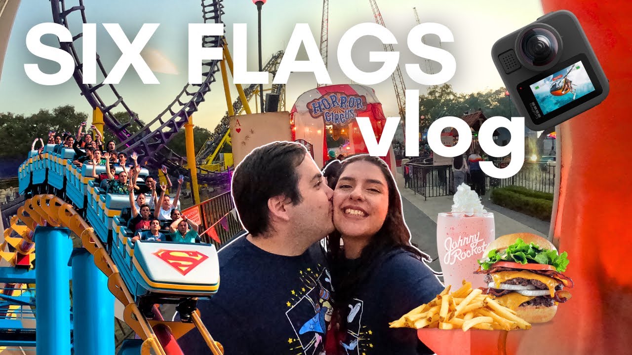 vlog  SIX FLAGS | grabado desde GoPro Max 2, superman, hamburguesas de johnny rockets