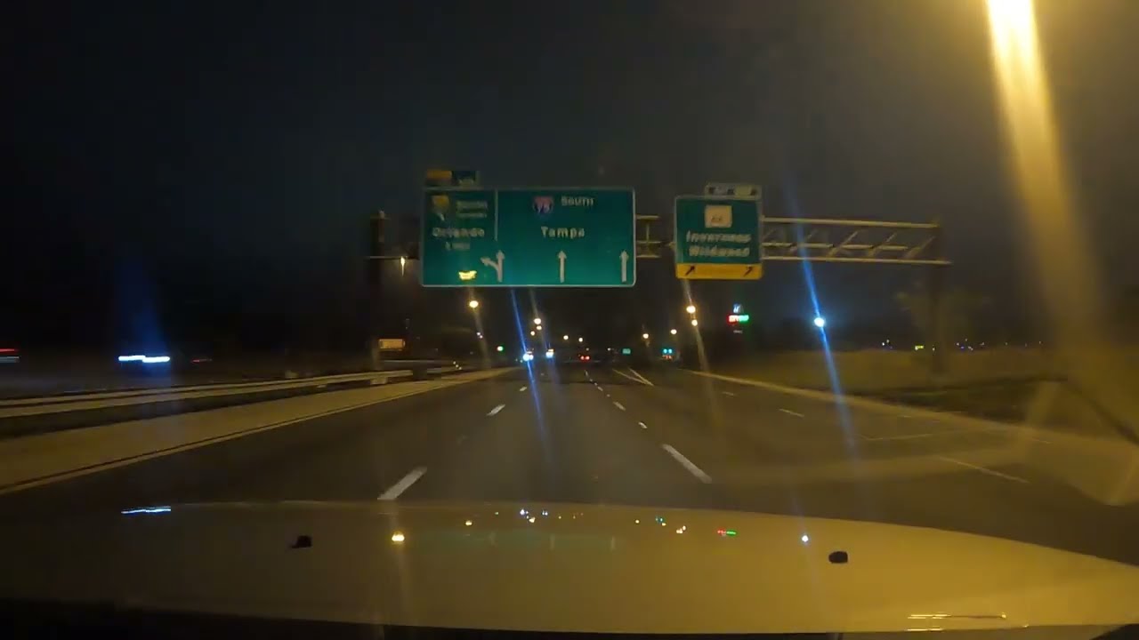 Night drive from Ocala to St Petersburg Florida