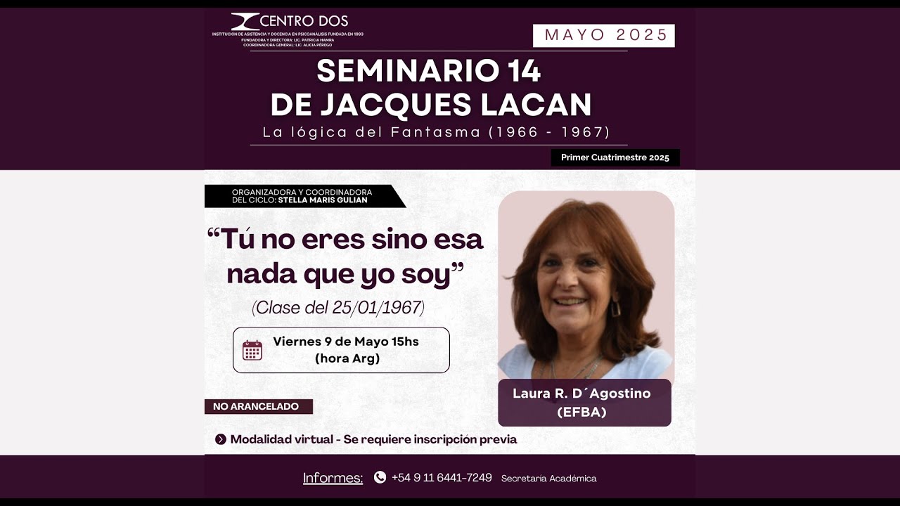 Seminario 14: Tu no eres sino esa nada que yo soy.  Lic. Laura D´Agostino