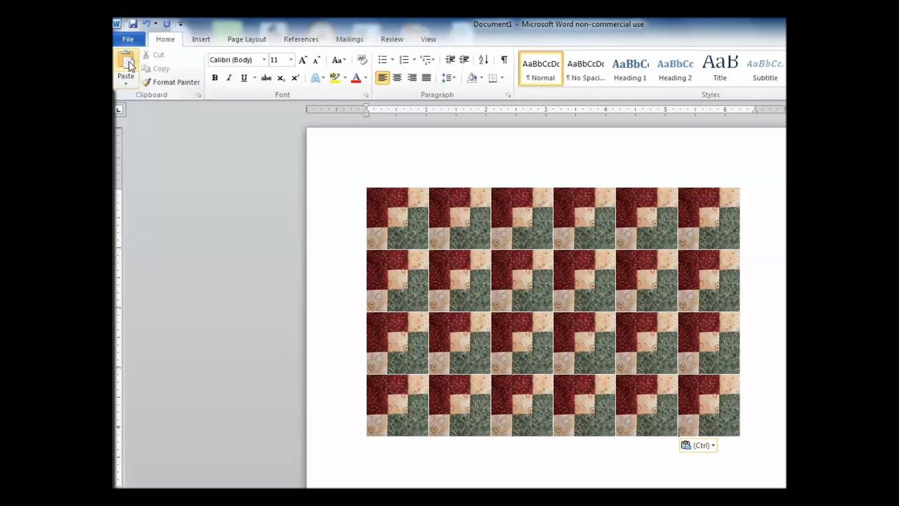Using Microsoft Word as a Quilt Design Wall