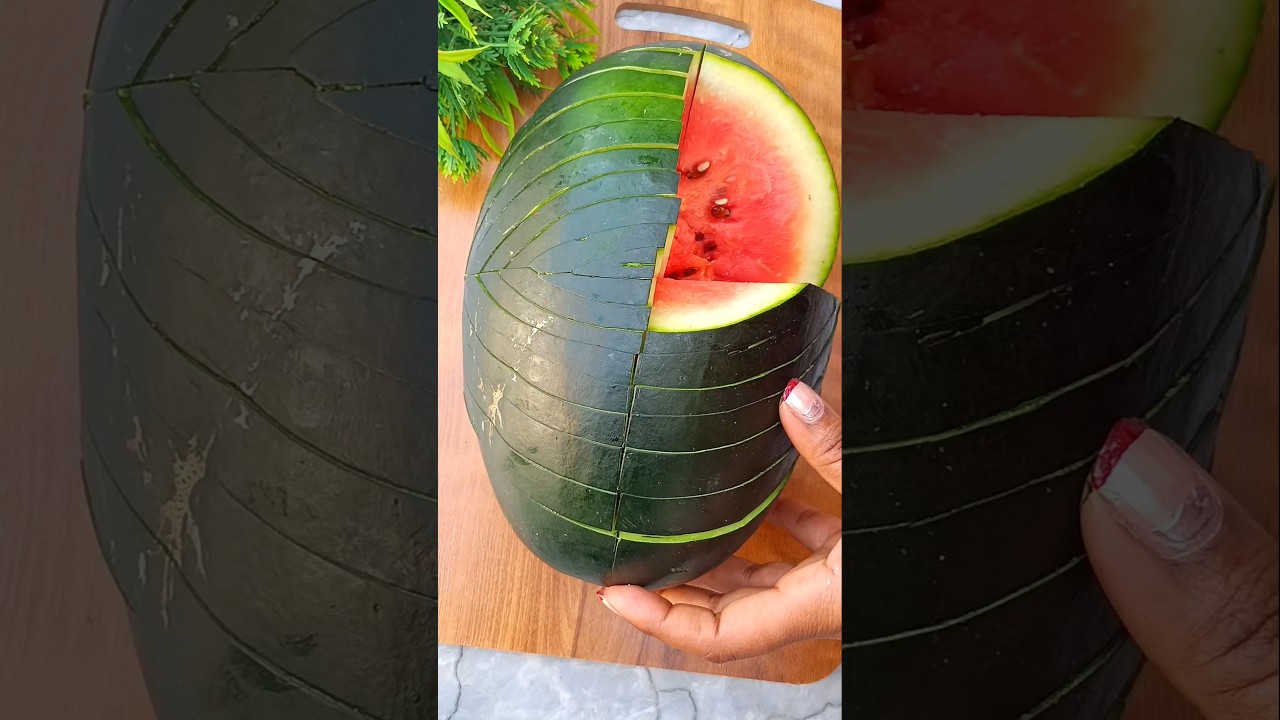 Watermelon Carving 🍉🍉Cutting Style Skills #shots #cuttingskills #watermelon #fruit #fruitcutting