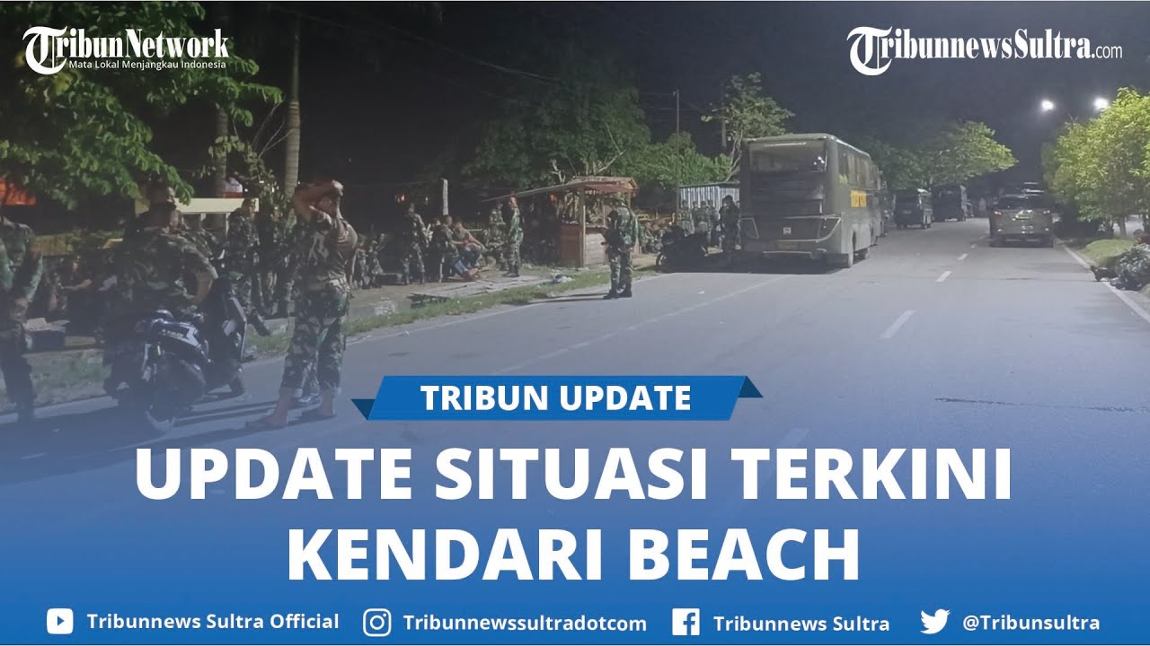🔴 LIVE Kondisi Terkini Kawasan Kendari Beach Kota Kendari Sultra saat Malam Hari Usai Bentrok Pemuda