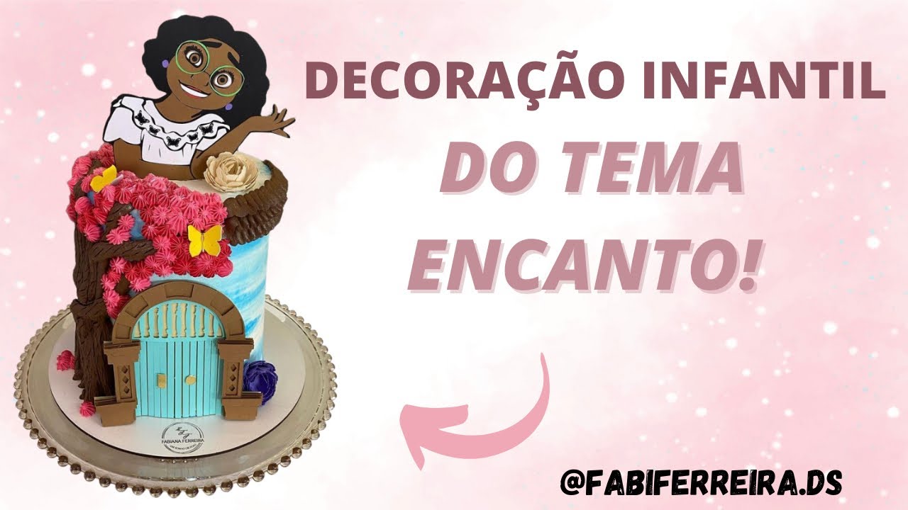 Bolo tema encanto?Bolo com trabalho de bico?Árvore realista no bolo?Como fazer pitanga de chantilly?