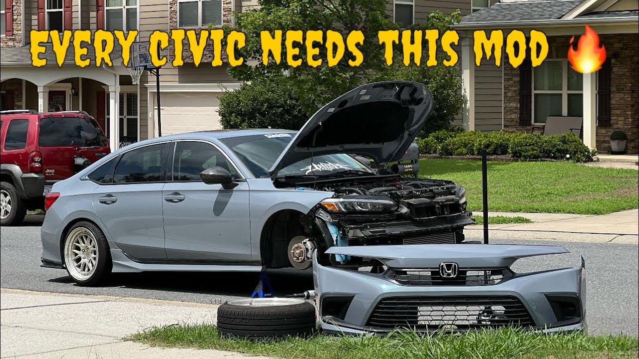 Установка решеток Type R на Civic 11-го поколения (огромная разница)
