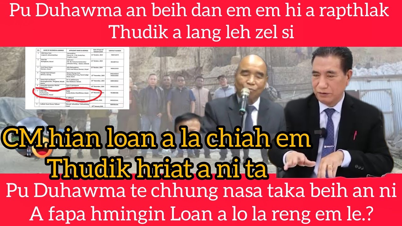 CM Pu duhawma ten Loan an la chiah em? Thuchiang hriat a ni ta, dawt hmanga inbeihna nasa thudik chu