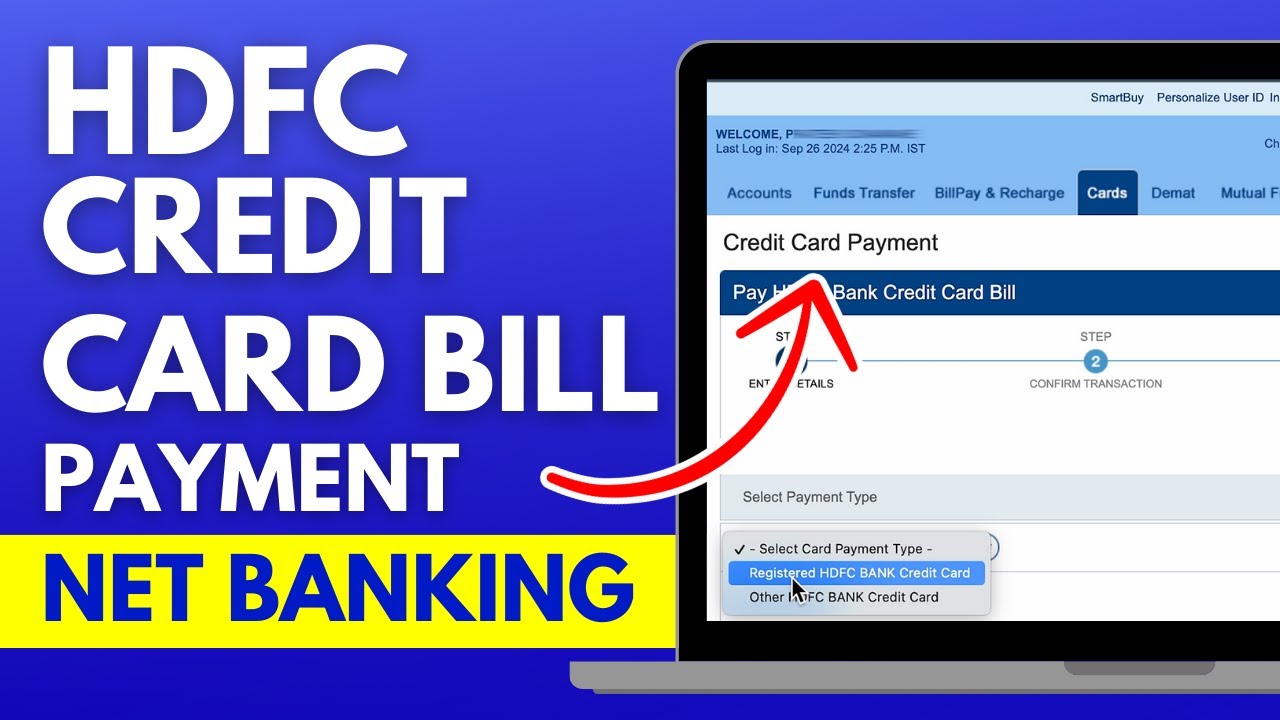 HDFC Credit Card Bill Payment through Net Banking - Quick Steps in 2 Minutes