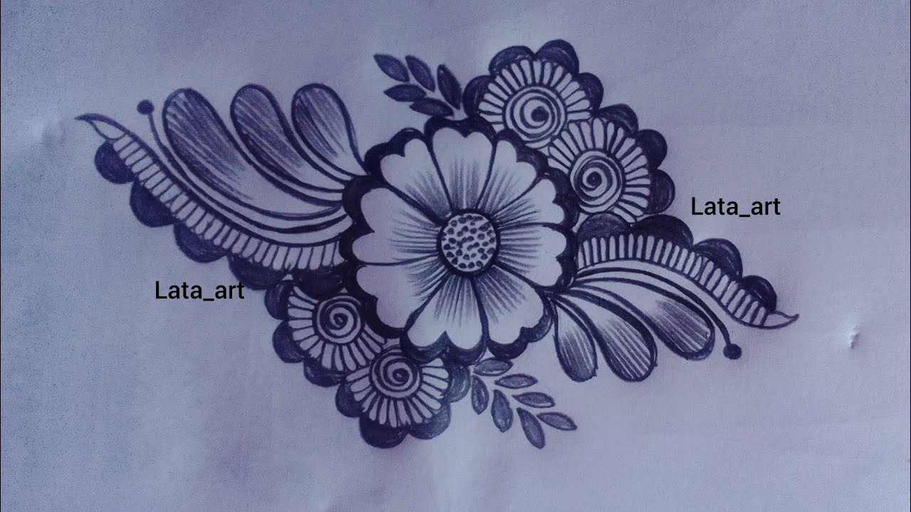 Beautiful pencil drawing mehndi design / Mehndi design for beginners / mehndi design with pencil 