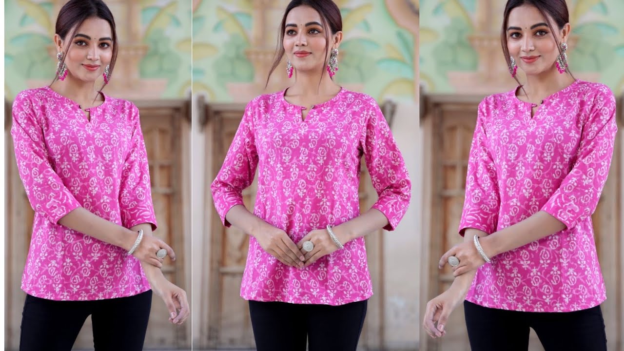 Viral Short Kurti Cutting And Stitching/Jeans Top/Cotton Short Kurti Making Very Easy