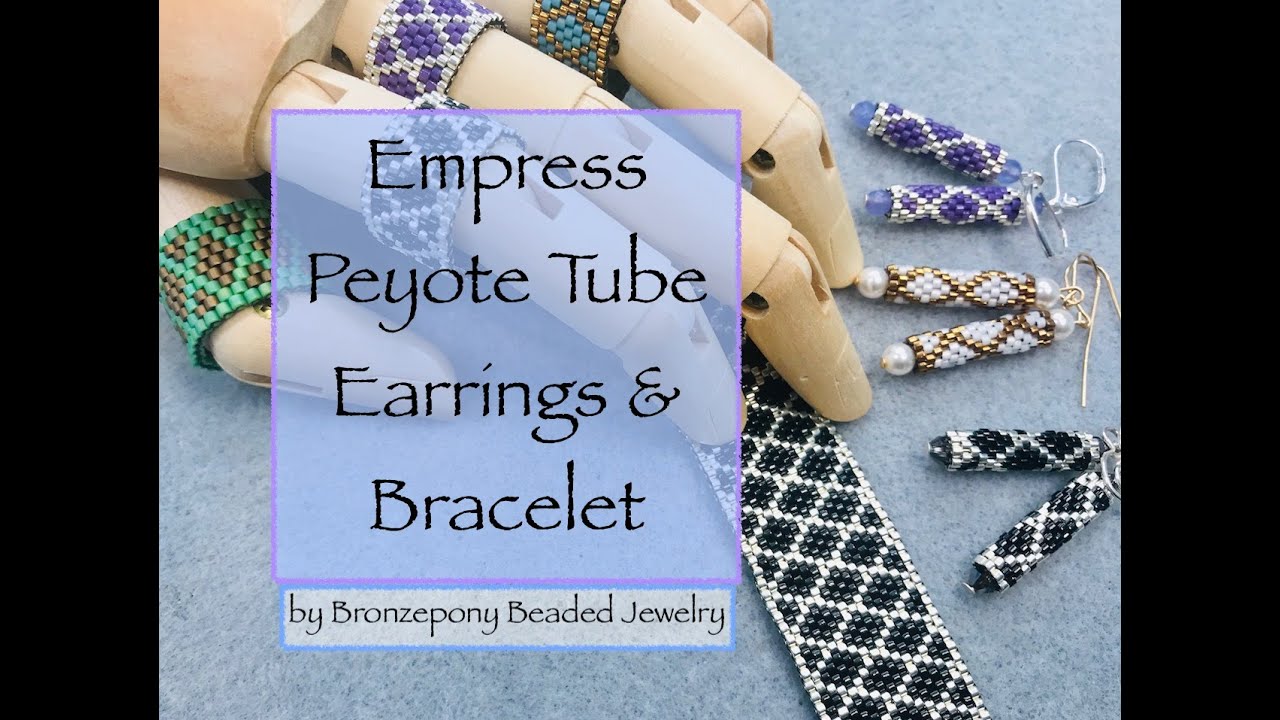 Peyote Tube Earrings and Bracelet